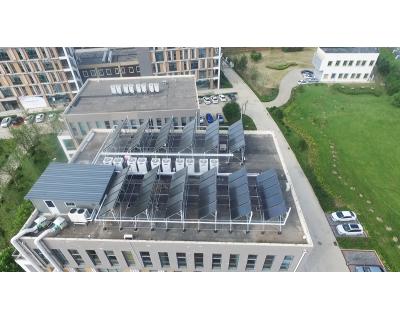 河北廊坊市工業園區太陽能+空氣源熱泵+儲熱+新風，冷、熱、電“多能互補四聯供”系統工程取代電鍋爐、取代中央空調